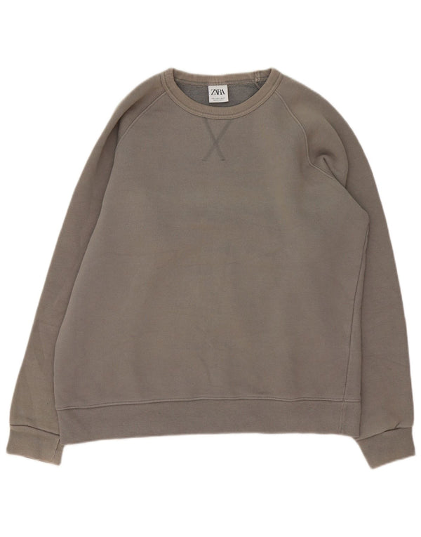 Felpa Zara Da Uomo Maglione Grande Grigio