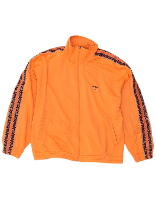 Giacca da ginnastica da uomo Diadora Graphic Loose Fit Top Jacket UK 34 XS Arancione a righe