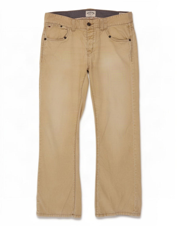 Pantaloni di velluto a coste bootcut da donna Tommy Hilfiger W34 L32 cotone beige