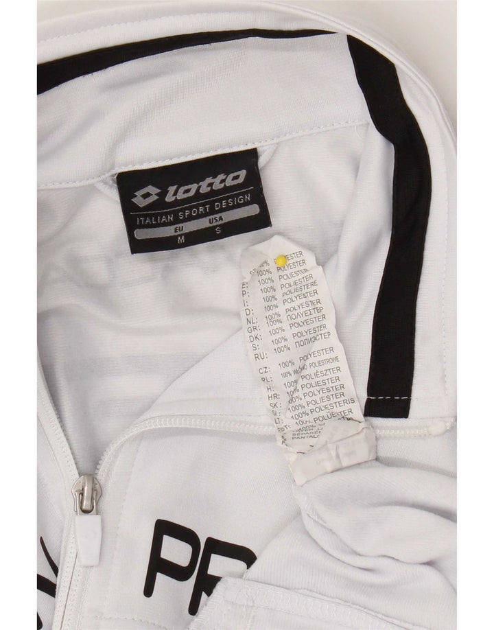 Giacca da tuta grafica da uomo Lotto Top in poliestere color block bianco medio