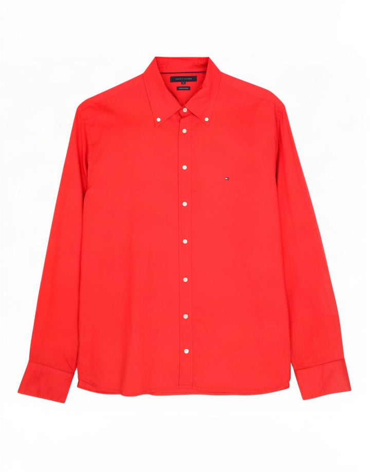 Camicia da uomo Tommy Hilfiger XL Lino rosso