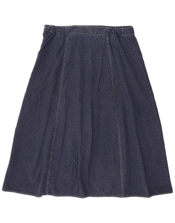 Gonna a trapezio da donna Marks & Spencer UK 16 grande W32 blu navy maculato