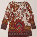 Desigual Womens Top manica 3/4 UK 10 piccolo multicolore Paisley viscosa