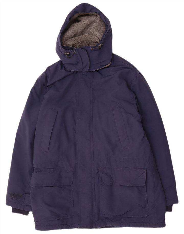 Giacca parka da uomo con vestibilità regolare con cappuccio Lands End UK 38/40 medio blu navy