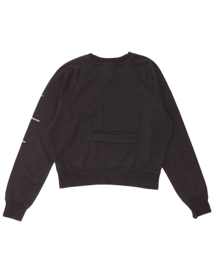 Felpa oversize corta Nike Swoosh da donna UK 10 piccola nera