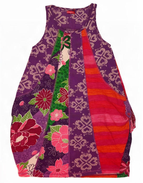 Desigual Vestito a palloncino dalla vestibilità rilassata per ragazze 13-14 anni Viola floreale