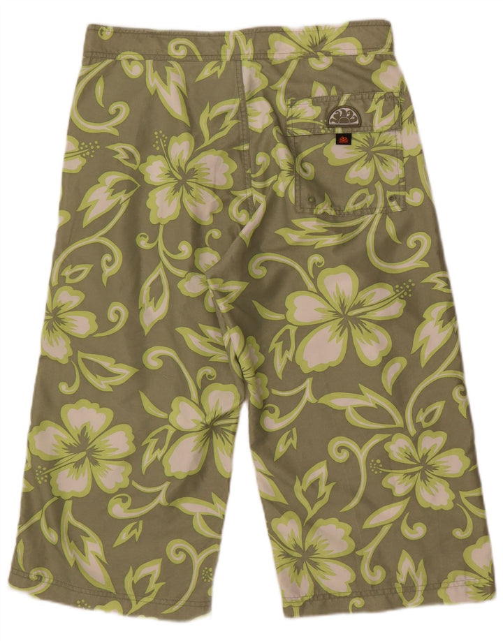 Pantaloncini da bagno Bermuda da uomo Sundek Poliestere floreale verde medio