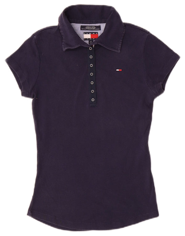Polo da donna Tommy Hilfiger UK 12 cotone medio blu navy