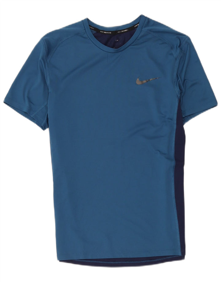 T-shirt Nike Dri Fit da uomo, colore blu medio, color block