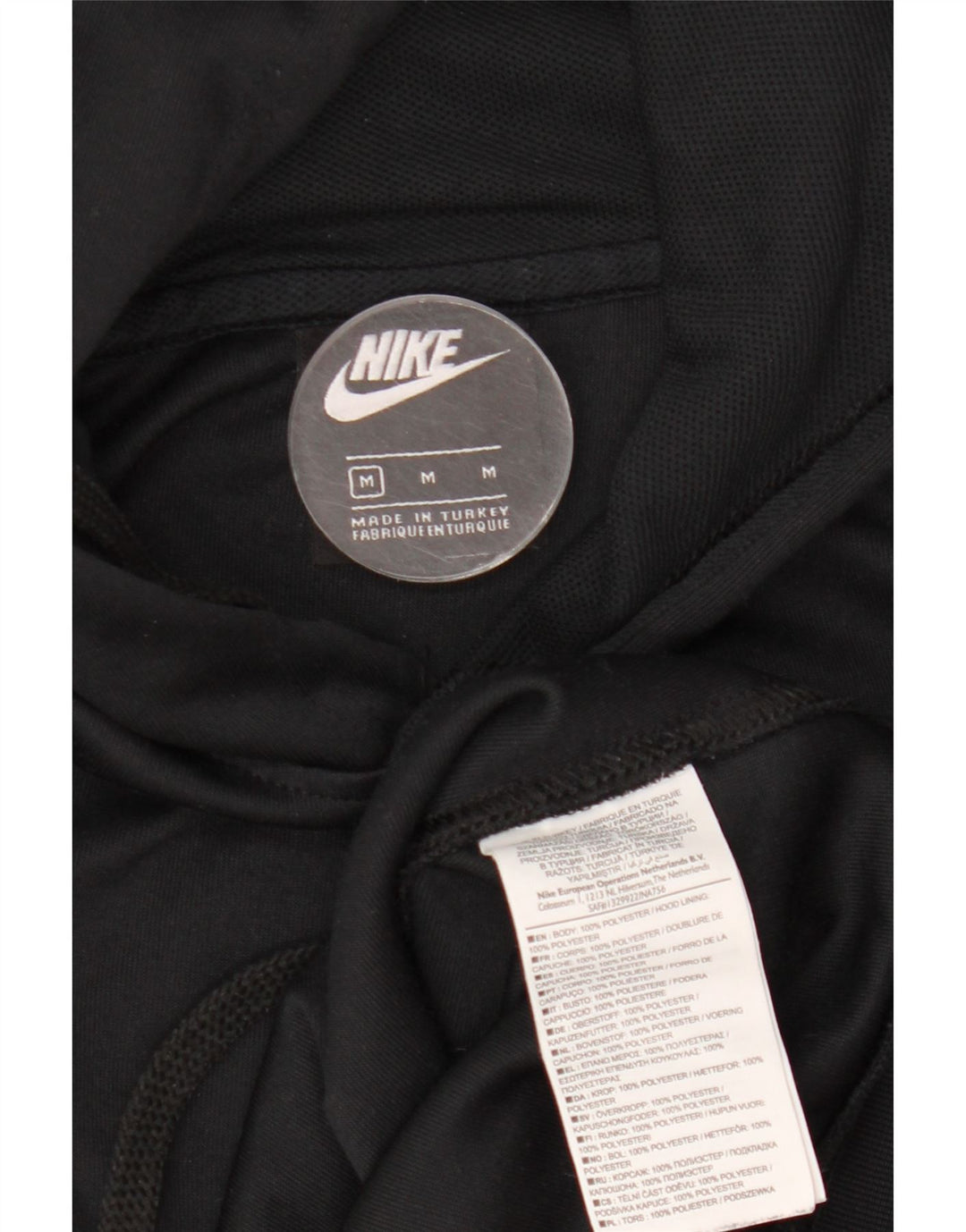 Felpa con cappuccio grafica Nike da uomo, poliestere nero medio
