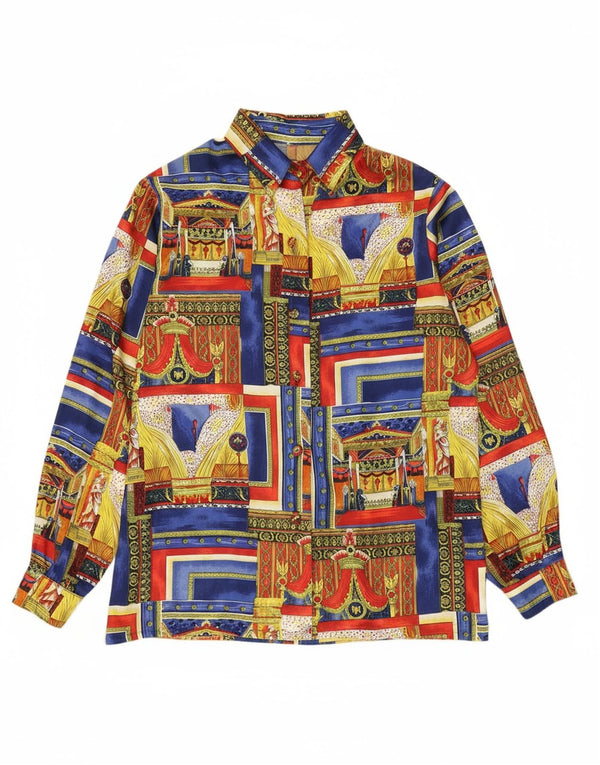 Camicia da donna con motivo astratto VINTAGE UK 18 XL multicolore