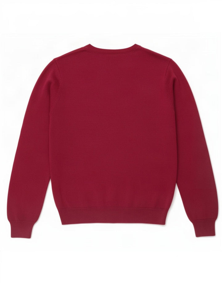 Maglione da uomo Marks & Spencer vestibilità regolare con scollo a V piccolo bordeaux