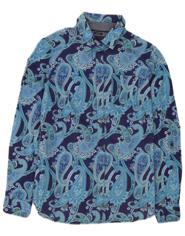 Camicia da donna Tommy Hilfiger Classic Fit UK 10 Small Blue Paisley Modern