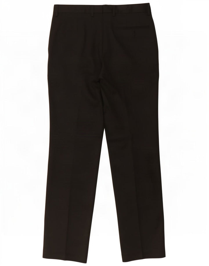 Pantaloni da abito vestibilità regolare da uomo Marks & Spencer W34 L33 poliestere nero