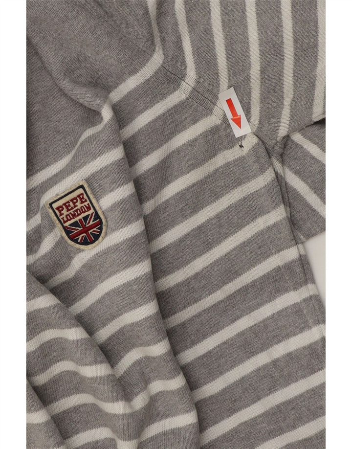 Maglione maglione girocollo da uomo PEPE Jeans a righe piccole grigie