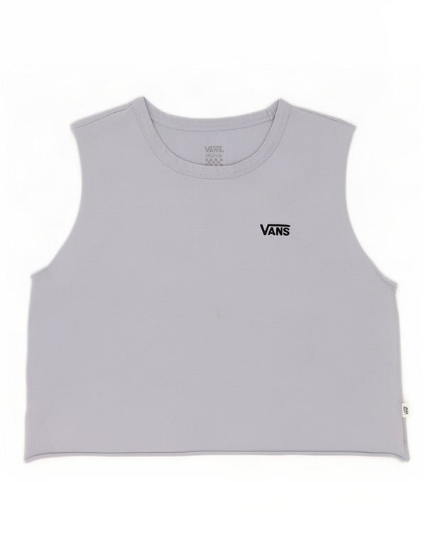 Canotta corta da donna Vans UK 12 cotone blu medio