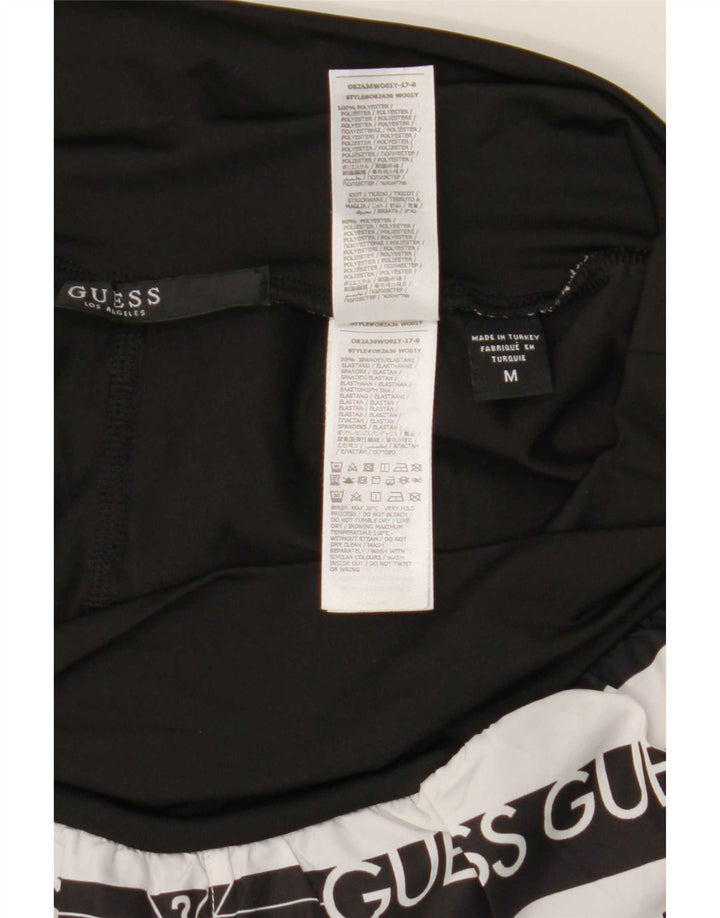 Pantaloncini sportivi grafici da donna Guess UK 12 poliestere a righe nere medie