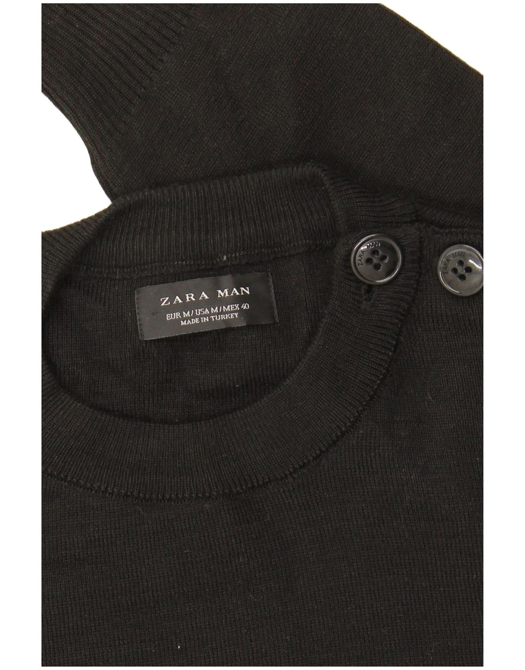 Maglione maglione girocollo da uomo Zara nero medio