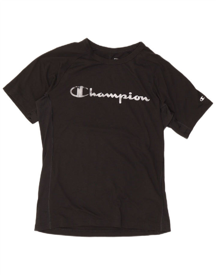 T-shirt grafica da donna Champion Top UK 16 grande poliestere nero