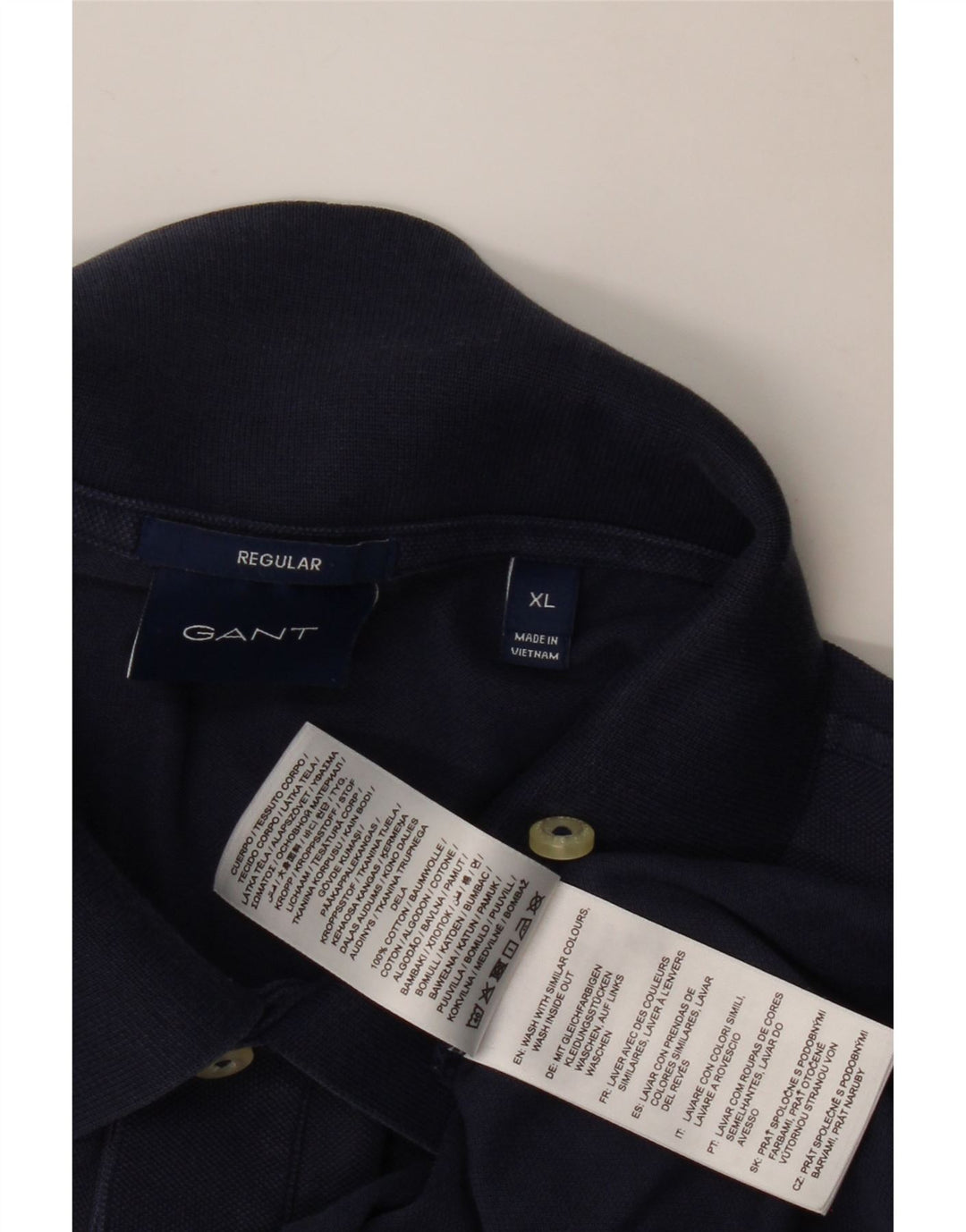 Polo GANT da uomo a maniche lunghe standard XL in cotone blu navy