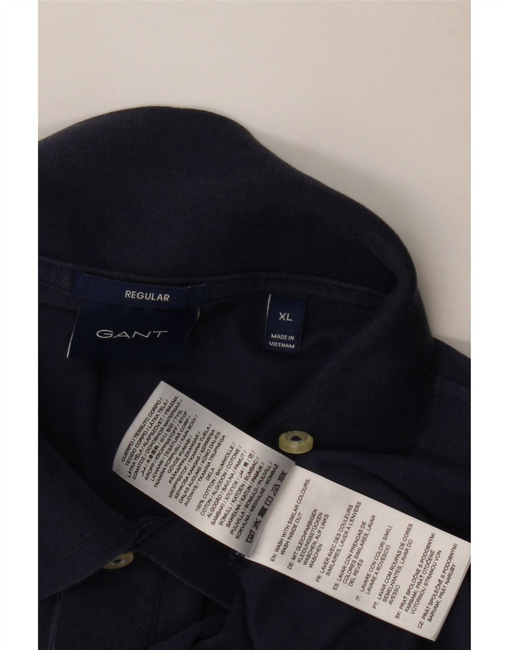 Polo GANT da uomo a maniche lunghe standard XL in cotone blu navy