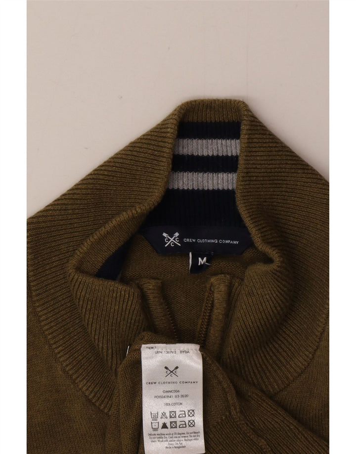 Crew Clothing Maglione cardigan da uomo in cotone kaki medio
