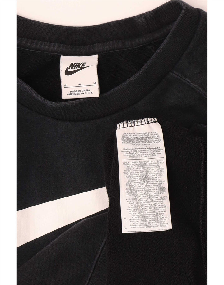 Felpa con grafica Swoosh Nike da uomo, cotone medio nero