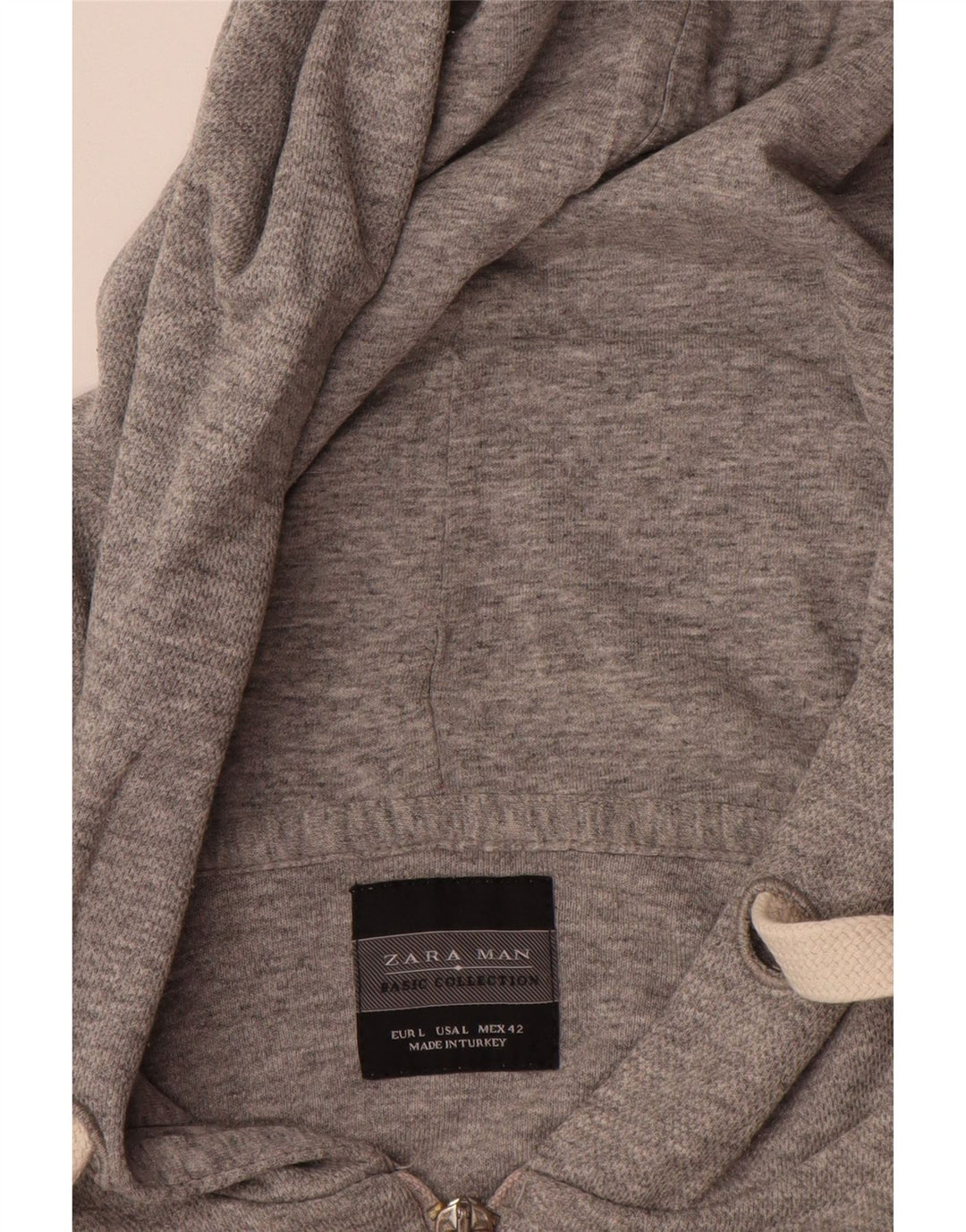 Maglione con cappuccio e zip da uomo Zara grande grigio screziato