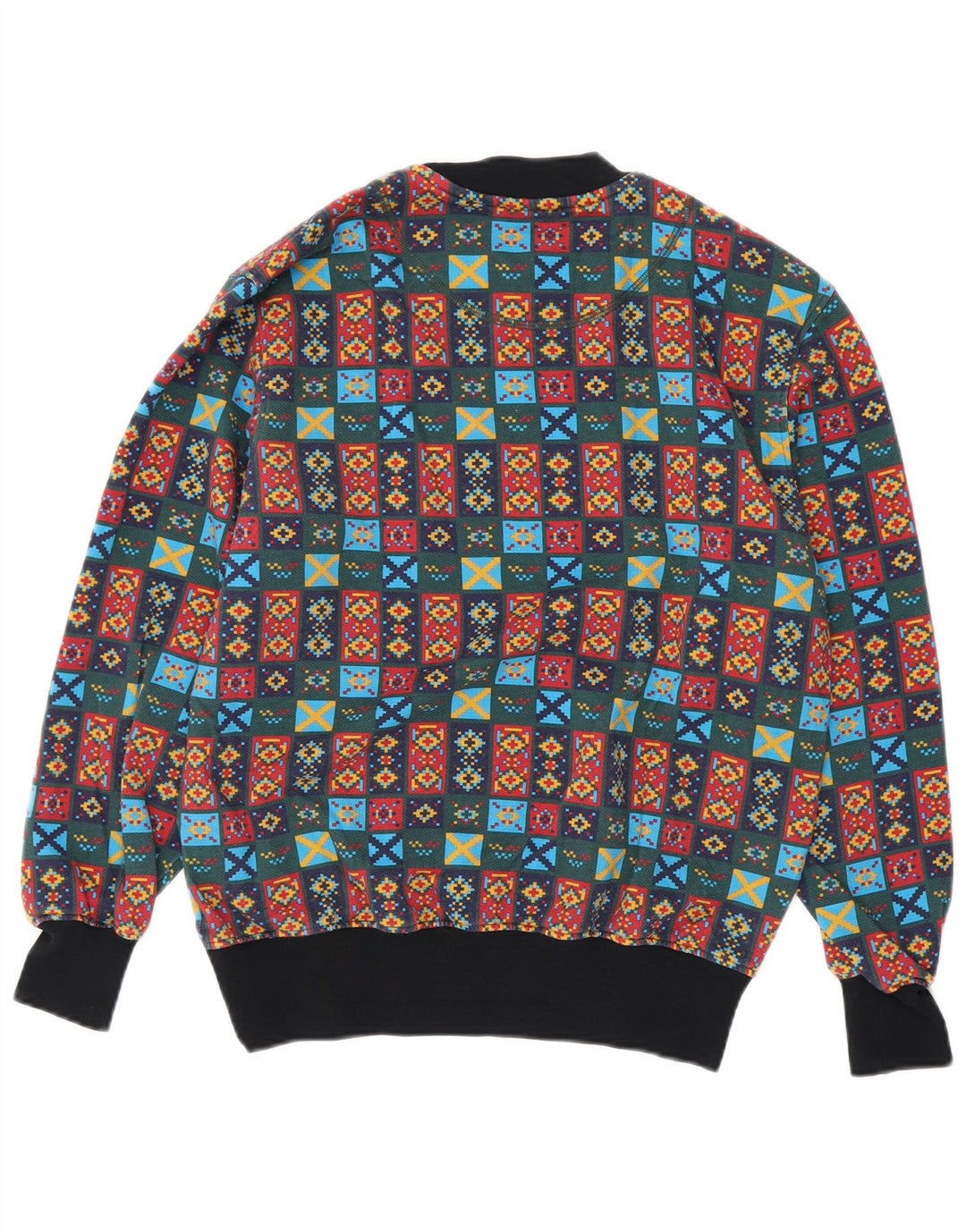 JOHNNY LAMBS Felpa da uomo Maglione medio multicolore geometrico