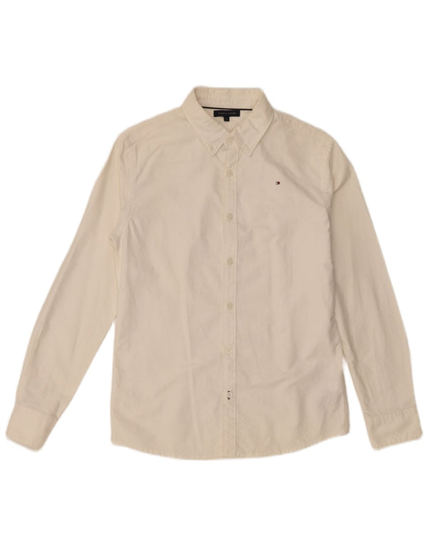 Camicia Tommy Hilfiger per ragazzi 13-14 anni in cotone bianco sporco