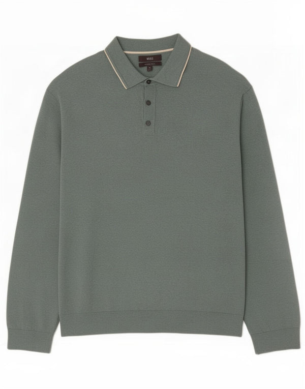 Maglione maglione collo alto da uomo Marks & Spencer 2XL cotone verde