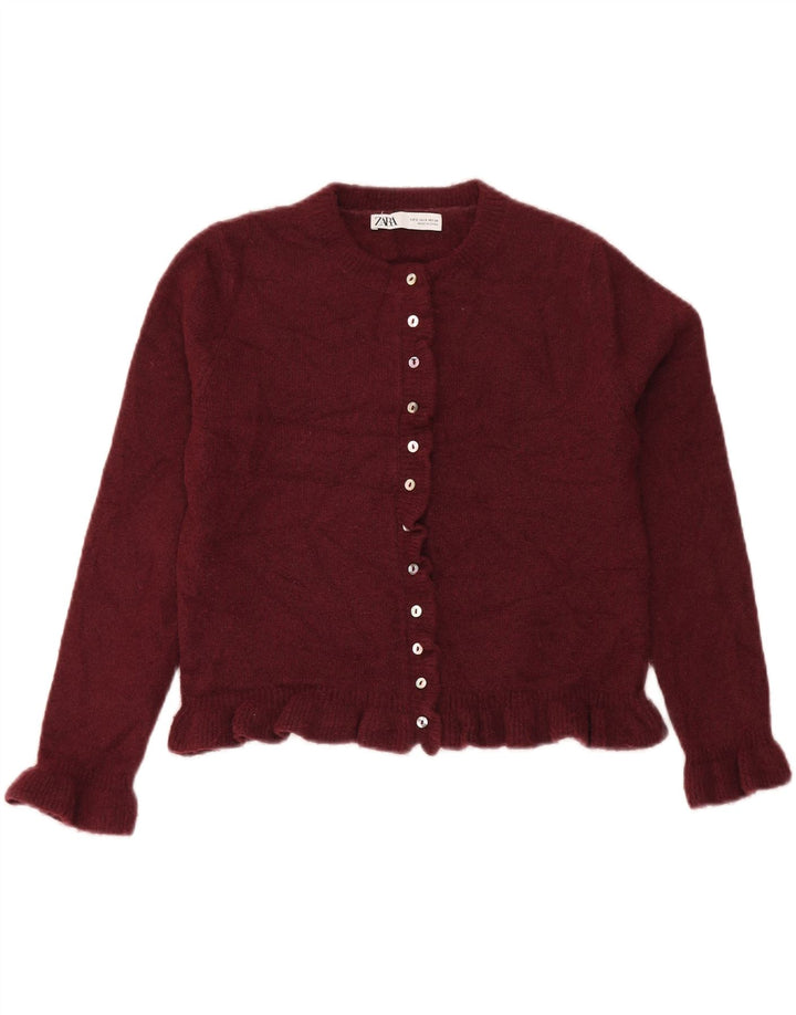 Maglione cardigan oversize corto da donna Zara UK 10 piccolo poliestere marrone