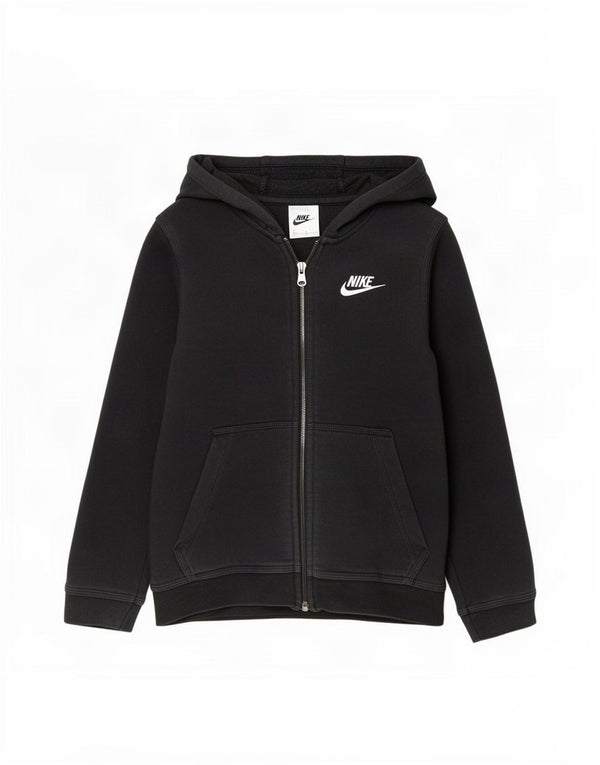 Felpa con cappuccio e zip per ragazze Nike 8-9 anni piccola in cotone nero