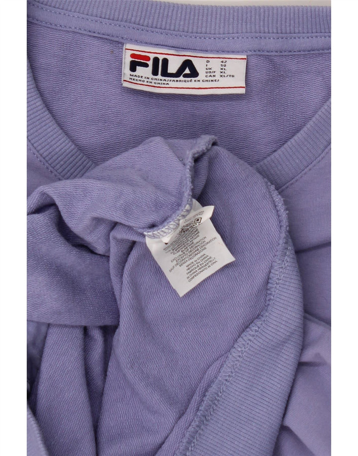 FILA Mens Sweatshirt Jumper XL Purple Cotton Vintage Fila and Second-Hand Fila from Messina Hembry 