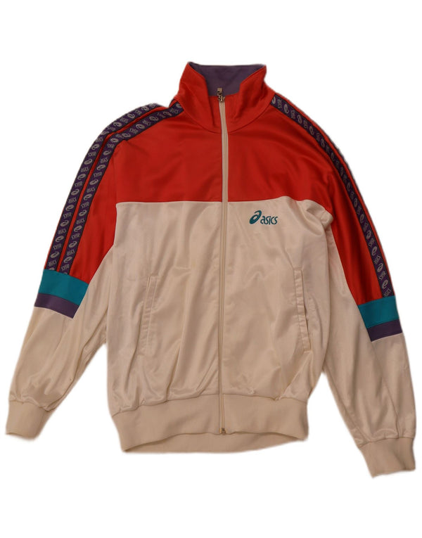 Giacca da tuta grafica ASICS da uomo IT 48 Medium Off White Colourblock