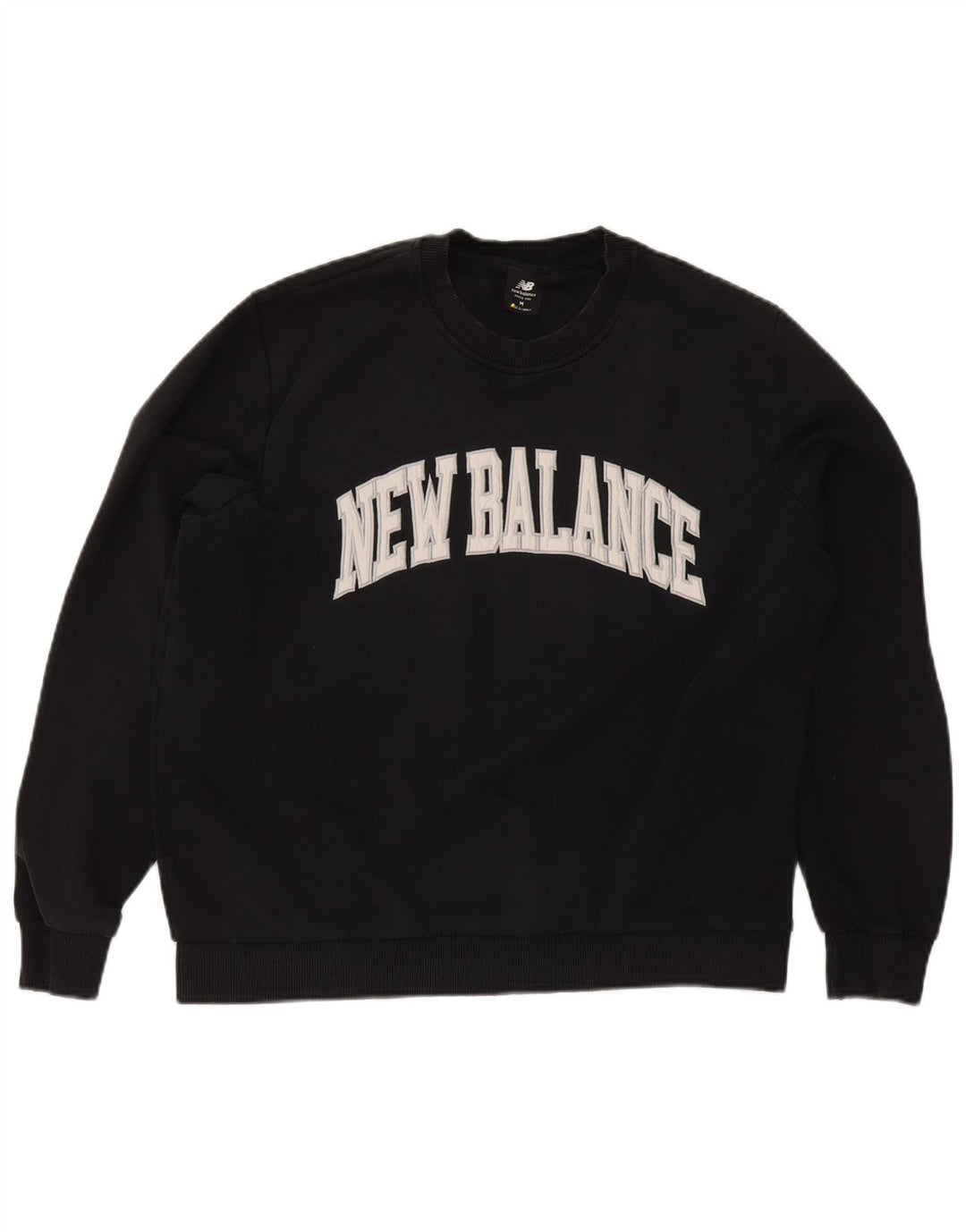 Felpa grafica da uomo New Balance, maglione, cotone nero medio
