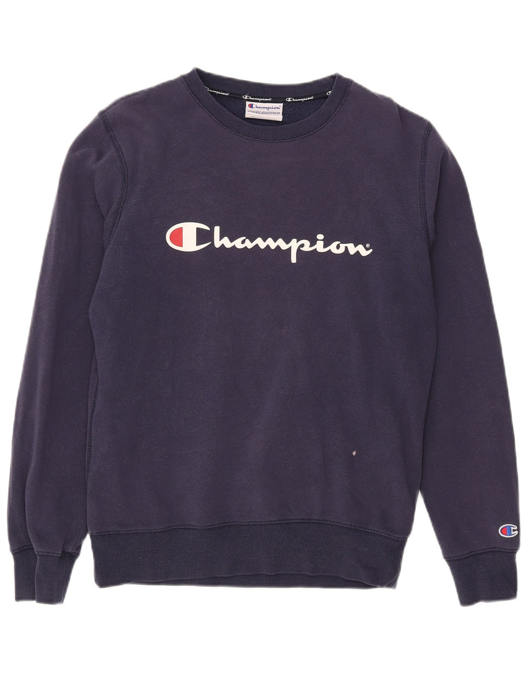 Felpa grafica da uomo Champion, piccola, in cotone blu navy