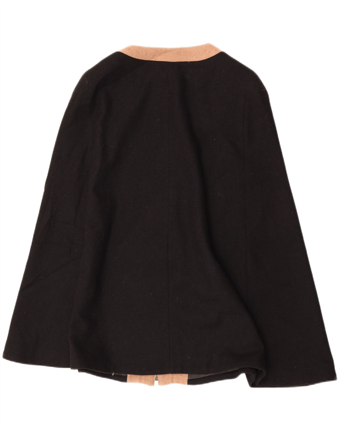 Cappotto poncho da donna Laura Ashley UK 16 grande lana color block nera