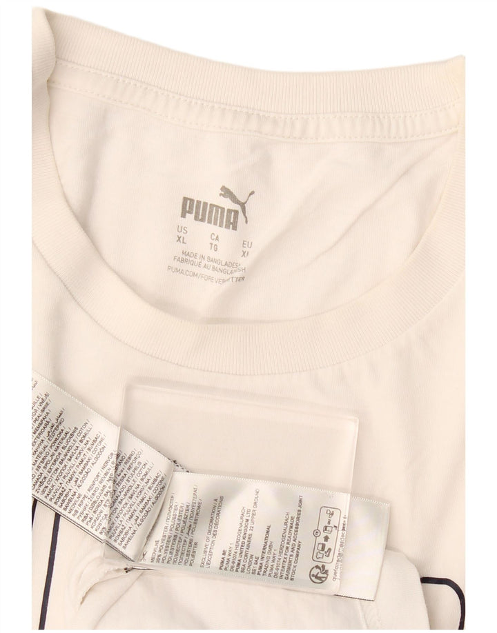 T-shirt grafica da uomo Puma Top XL in cotone bianco