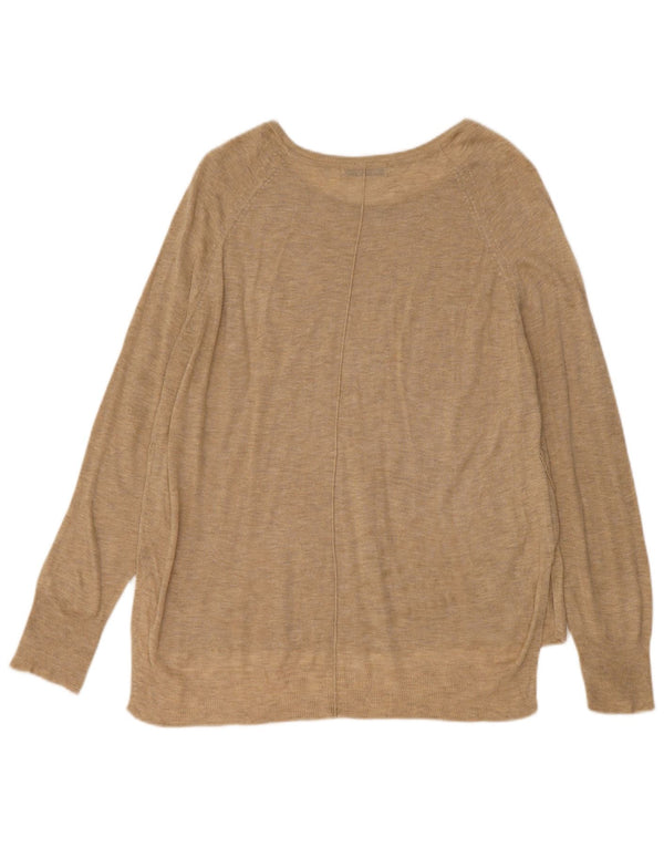 Maglione da donna Zara con scollo a barca, UK 14, grande beige screziato