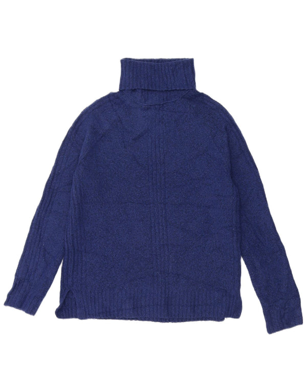 Maglione maglione a collo alto da donna Marks & Spencer UK 6 XS acrilico blu