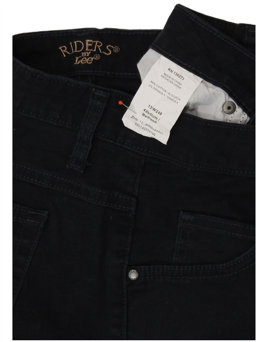 Jeans LEE Riders Capri da donna US 4 Small W27 L18 Blu Navy Cotone