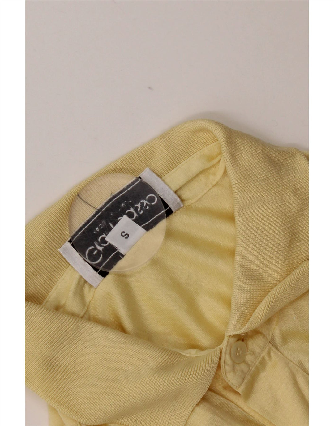 Polo vintage da uomo piccola in cotone giallo