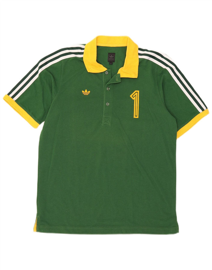 Polo da rugby grafica da uomo Adidas verde medio
