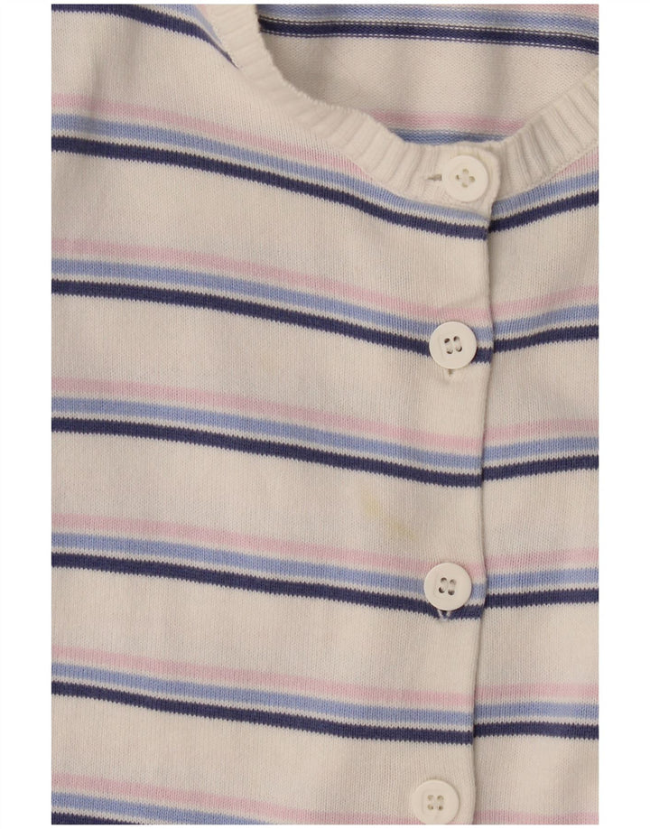 Maglione cardigan da donna Marks & Spencer UK 16 grandi righe bianche