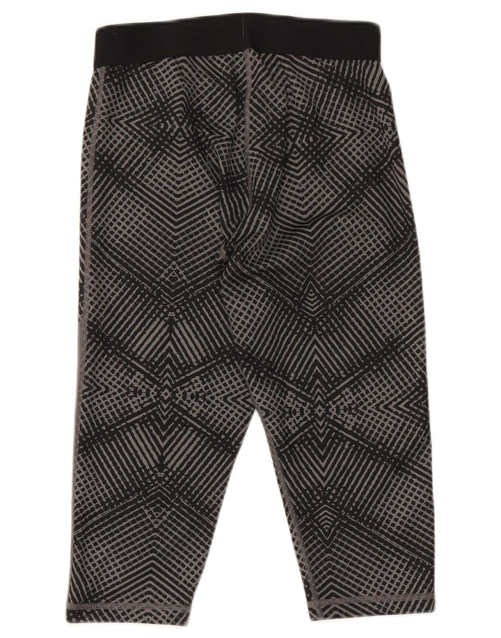 Leggings Capri da donna Adidas UK 8 Small Poliestere geometrico grigio