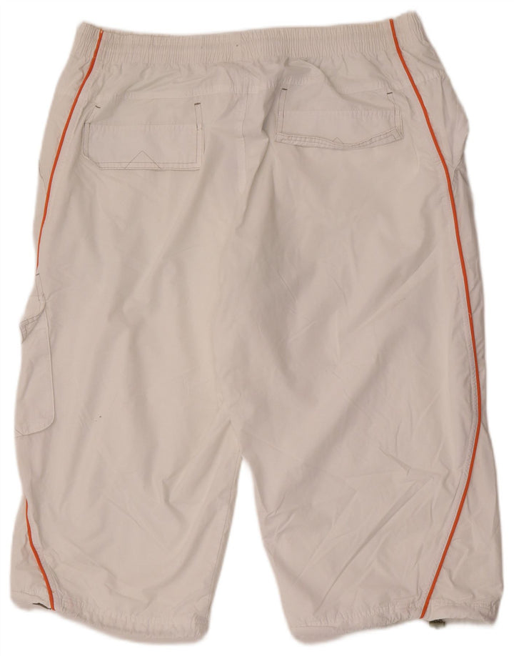 Pantaloni Adidas Cargo Capri dritti da uomo XL W36 L19 poliestere bianco