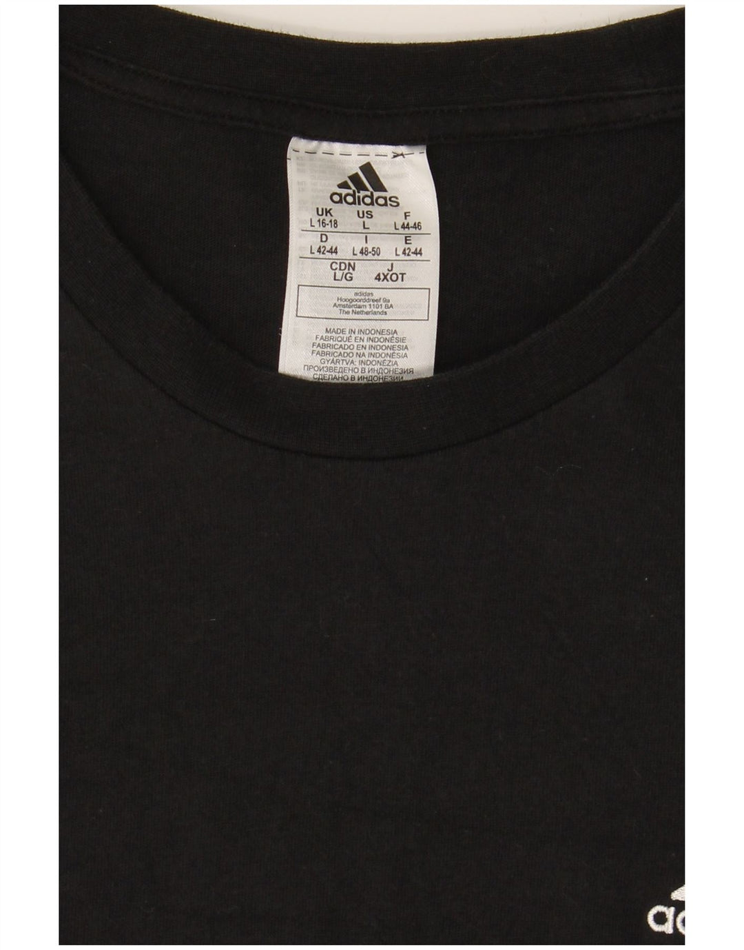 Maglia ADIDAS da donna a maniche lunghe UK 16/18 grande cotone nero