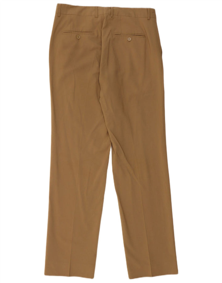 Pantaloni da abito dritti da uomo ZARA EU 42 Large W32 L32 Poliestere beige