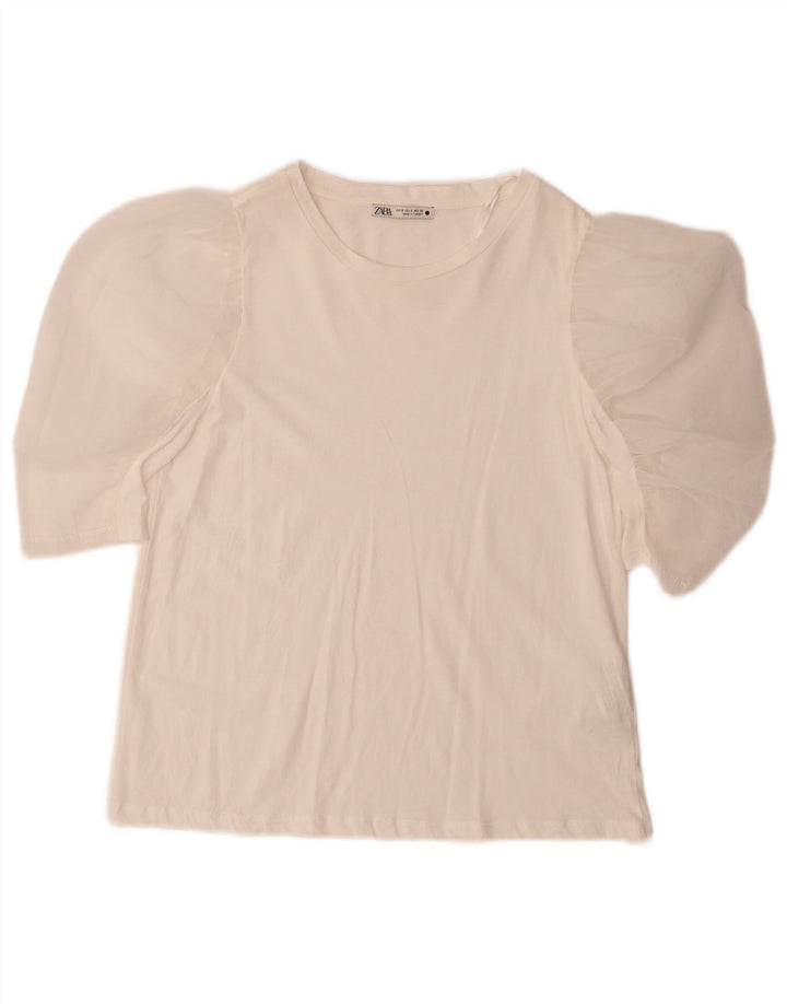 Camicetta da donna Zara Top UK 10 piccola in cotone bianco